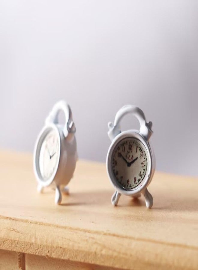 Zenarao Miniature Alarm Clock 1/12 Scale, Tiny Silver Decor for Dollhouse, Diorama Props, Model Displays and Miniature Room Accessories (0.4x0.6 Inch) - Image 5